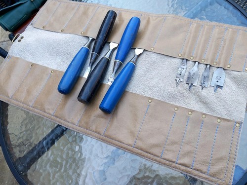 Brown real Leather 23 Pockets Chisel And Tool Roll - Picture 5 of 5