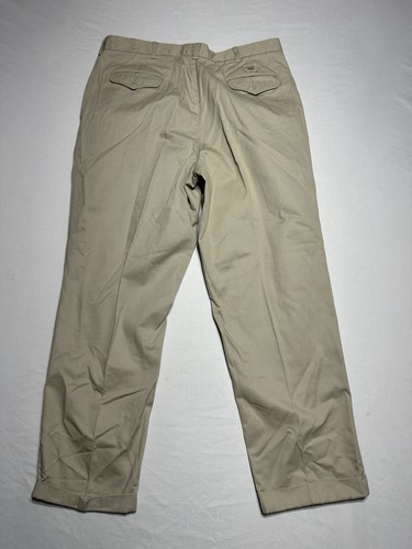 Vintage Savane Pleated Chino Pants Lot 2 Cotton Twill 38x30 Navy Khaki - Picture 9 of 9