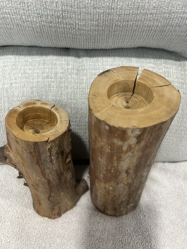 Kerzenständer Set Massivholz Handarbeit Baumstamm - Bild 3 von 6