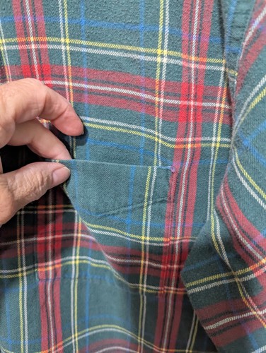 Vintage LL Bean Flanell Hemd Herren L Grün Kariert Langarm 90er Jahre - Bild 2 von 9