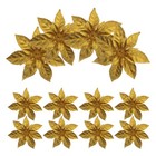 12 Pcs Gold Decoration Tree Flower for Xmas Wreath