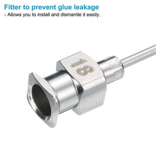 10/12/14/16/18/20/22/24Gax1.5” Dispensing Needle Tips Stainless Steel Silver - Bild 4 von 6