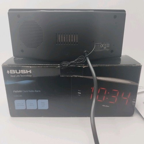 Bush FM/MW Clock Radio Alarm CCRXL181 Large Numbers Black Opened Never Used - Picture 23 of 24