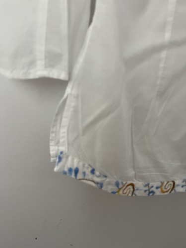 ANNE FONTAINE Paris White Light Weight Cotton Embroidered Blouse SZ2 Small - Picture 8 of 9