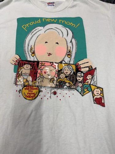 Camiseta De Colección Chuckles & Co Puntada Única NUEVA MAMÁ EXHIBICIÓN DE FOTOS Talla Grande Novedad - Imagen 3 de 15