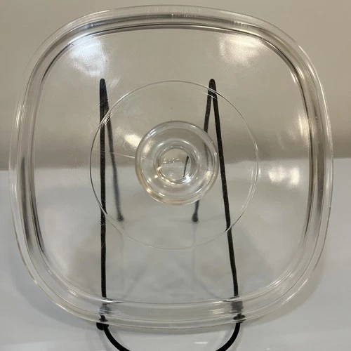 VTG Pyrex Corning Ware Square Clear Glass Replacement Lid 8.5” A-9-C  LID ONLY