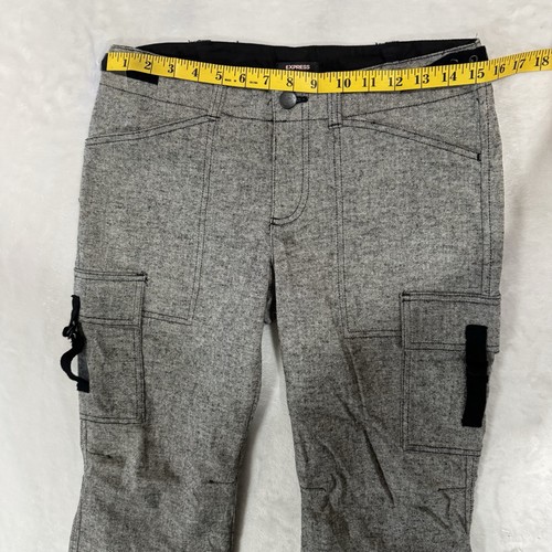 Y2K Express Wool Flare Cargo Pants Size 4 3 Way Convertible Joggers Cropped NEW - Bild 9 von 15