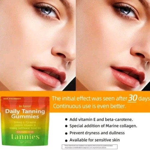 Daily Tanning Gummies For A Glowing Tan Without The Tanning Bed Brand New - Picture 4 of 4