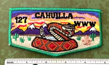 OA CAHUILLA LODGE 127 Order of the Arrow FLAP PATCH WWW BSA Redlands, California