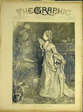 Original Old Antique Print 1872 Fashion Repeat Lady Portrait Image Picture 19th