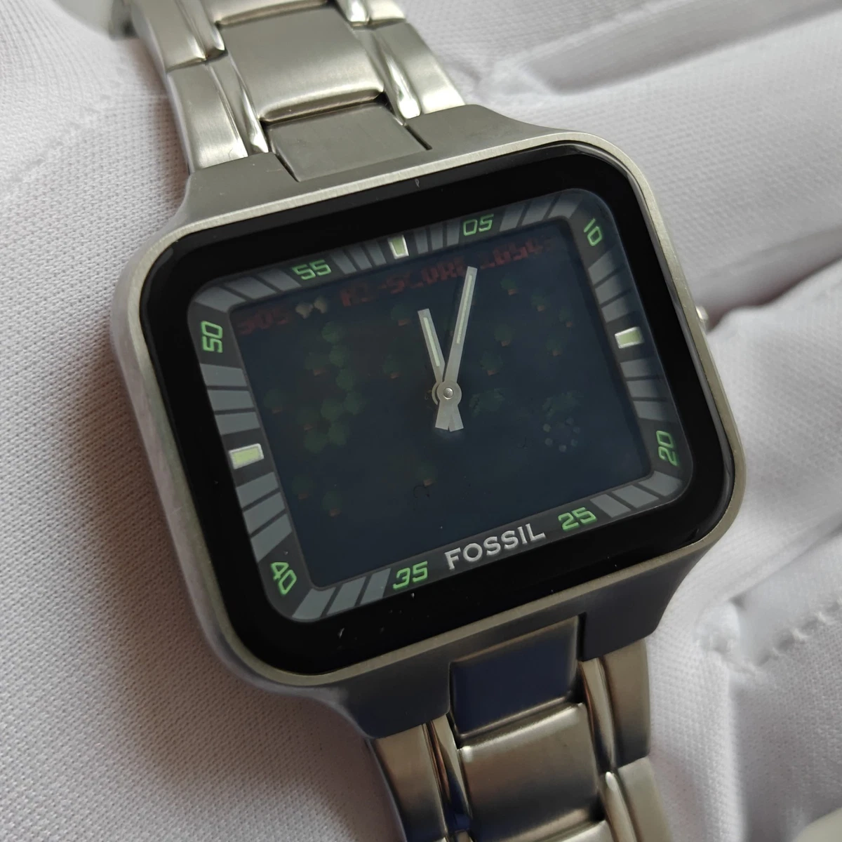 Fossil Big Tic Atari Centipede Watch BG-1020 Stainless Steel Retro
