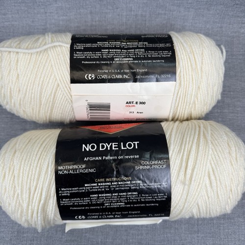 Vintage rotes Herz Garn 8 Unzen 4-fädig reines Acryl weiß Aran kein Färben Posten 3 Knäuel - Bild 7 von 8