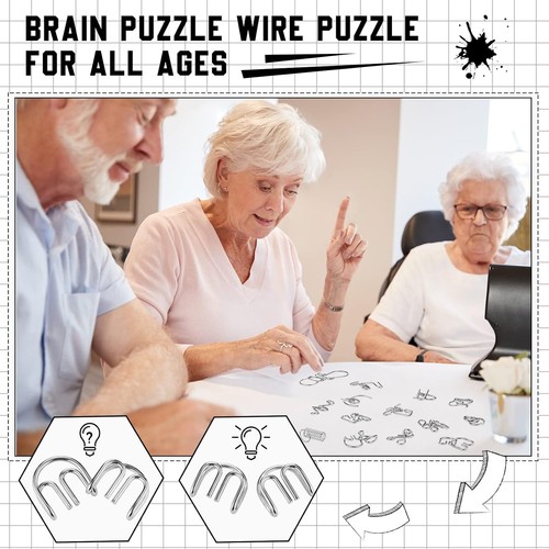 Metal Brain Teaser Puzzles Set of 36with Pouch Steel IQ Games Physics Mind Metal - Picture 6 of 6