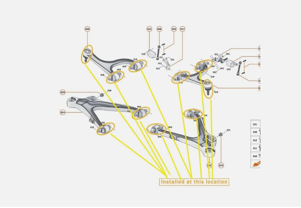 Rear Upper Lower Control Arm Bushings Ball Joint For McLaren 600LT 12C 625C 650S - Image 4 of 4