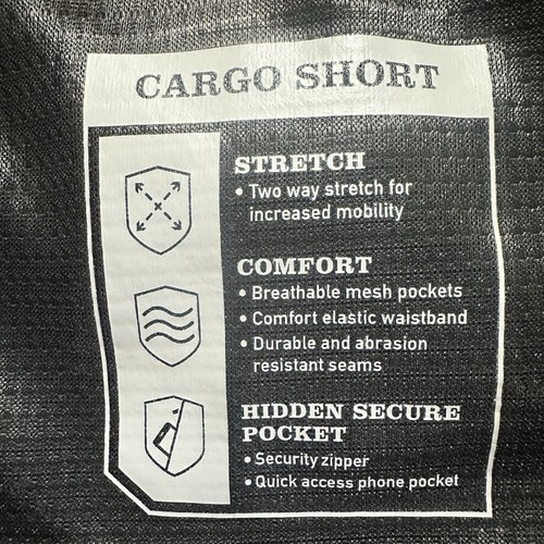 ORVIS Men's Tech Cargo Belted Short, Asphalt, 36(37 Actual) X 9.5” Stretch - Picture 7 of 8