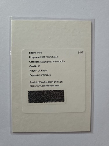 LA Knight Redemption Memorabilia AUTO #'d /99. WWE Megastar