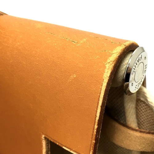 HERMES Herbag Ado PM 2WAY Handtasche Rucksack - Tasche Leder / ToileGM Beige - Bild 4 von 12