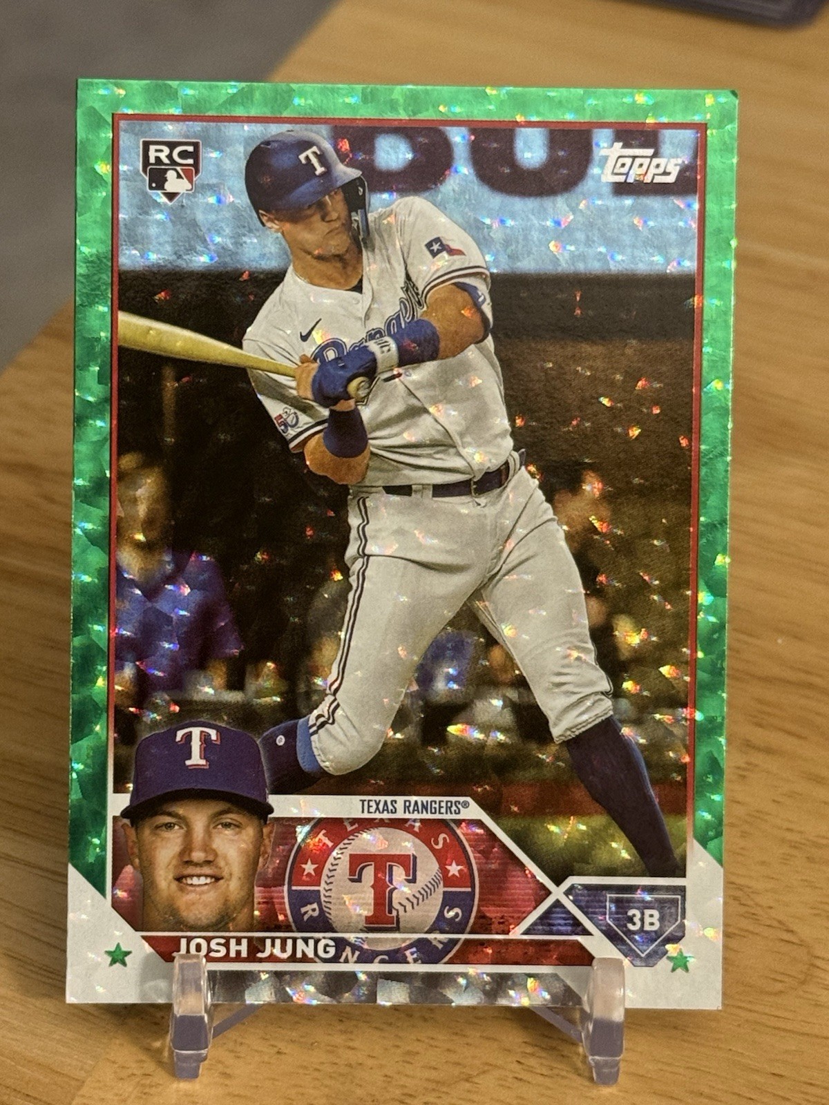 Josh Jung RC 2023 Topps Series 2 #529 True Rookie GREEN FOIL SP /499 RANGERS