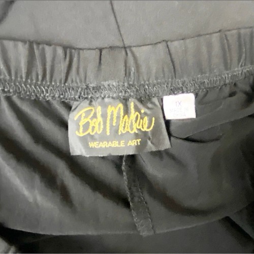 Bob Mackie QVC Plus 1X Wide Leg Knit Pants Black Stretch Palazzo - Picture 4 of 6