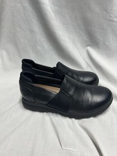 Clarks Unstructured Leather Slip On Shoes Un Loop 2 Step Black Women’s size 6M