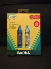 Sandisk Crayola 64GB  USB-C Flash Drive, 2PK Blue And Green 