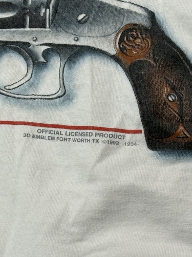 Vintage 1992 Smith & Wesson XL T-Shirt Licensed 3D Emblem Delta - RARE - Bild 3 von 13