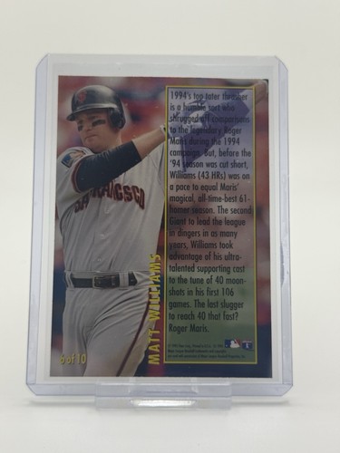 1995 Fleer Ultra Home Run King Matt Williams #6 - Picture 2 of 2