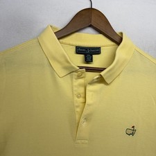 Masters Polo Shirt Men's 2XL Yellow Embroidered Logo Pima Cotton Solid knit