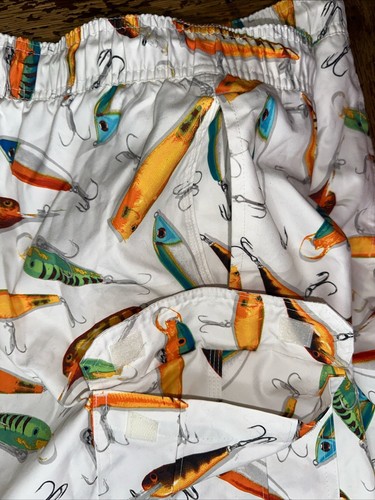 Trader Bay Fishing Luger Bathing Trunks Size Large String Waist Side Pockets - Picture 6 of 8