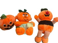 Vintage Lot plush pumpkin Dan Dee Dakin lot of 3