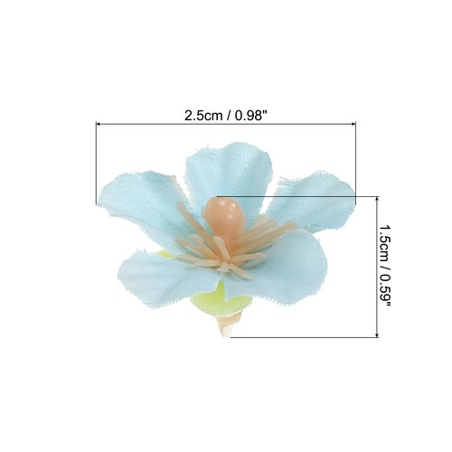 0.98"Künstliche Kirschblüte Blume Köpfe 50 Pack Seide Kirschblüte Köpfe See Blau - Bild 2 von 7
