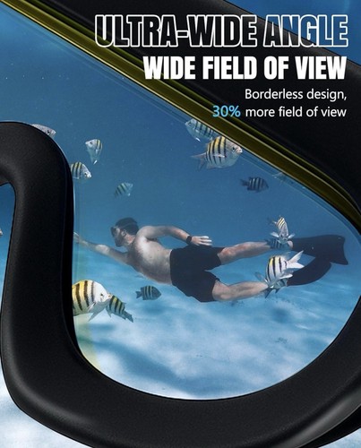 Swim Goggles, Frameless Wide View Swimming Goggles, Anti-Fog Anti-Uv No Leaking - Picture 3 of 6
