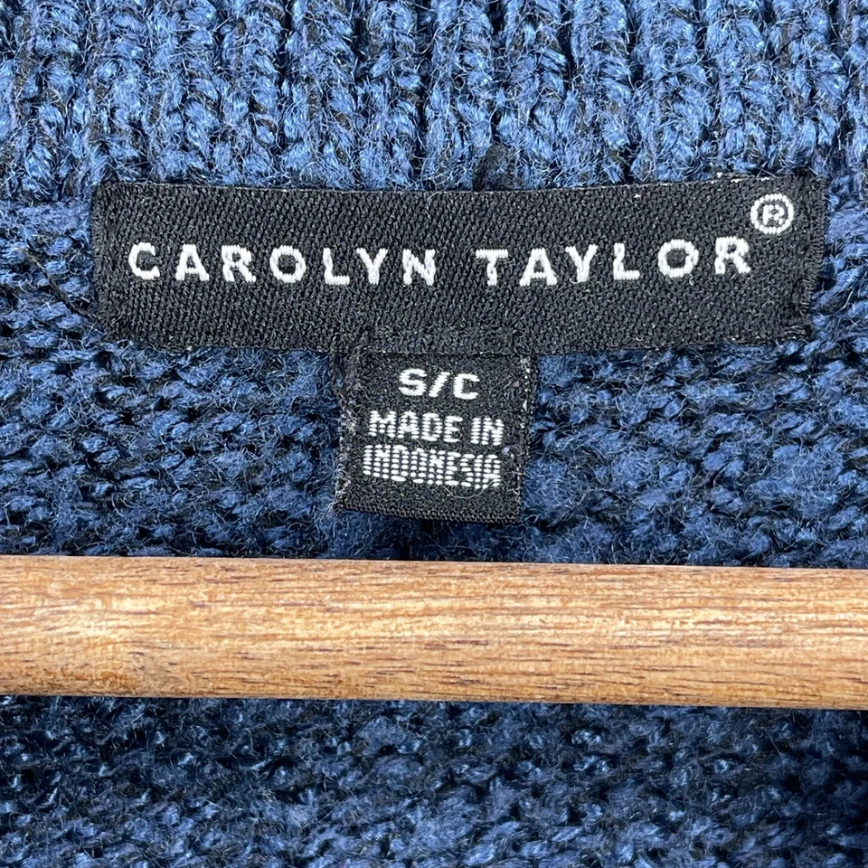 Suéter Academia Mujer Cuello Preppy Henley Retro Y2K Tejido Acanalado Azul Talla S Foto 4 de 4