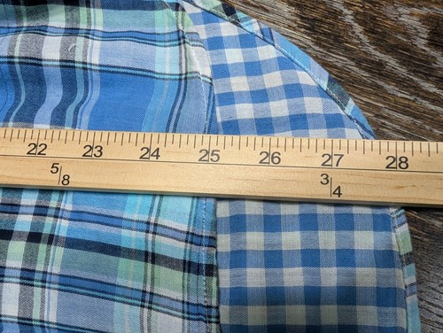 Talbots Large türkisblau kariert klassisch Baumwolle Knopfleiste Hemd 182 - Bild 7 von 7