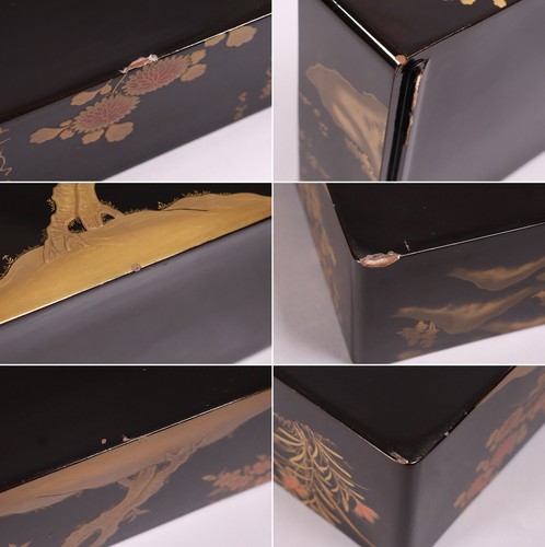 Japanese Lacquer Four-Tiered Lunch Boxes Jubako W/10Plates Gold Pine Tree Maki-e - Picture 16 of 20