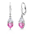 925 Sterling Silver Dangle Earrings Mystic Topaz Moissanite (2.84 Cttw)