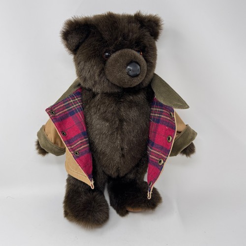Vintage L.L.Bean Teddybär im Feldmantel - 15 Zoll Plüsch von Douglas Kuscheltiere - Bild 5 von 12