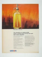 Union 76 Secondary Recovery Vintage Oil Industry Ad 1960s Science Seltzer Bottle