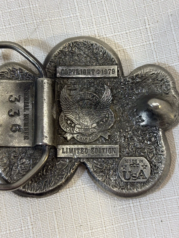 Silver Belt Buckle Limited Edition Serial #336 1979 Vintage 2x21/2” - Image 3 of 3