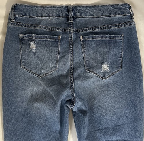 Code Bleu Womens Blue Size 10P Raw Hem Skinny Ankle Jeans - Picture 7 of 11