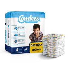 Comfees Baby Baby Diaper Size 4 22 to 37 lbs. Case Of 124 Ct 0.30 per diaper
