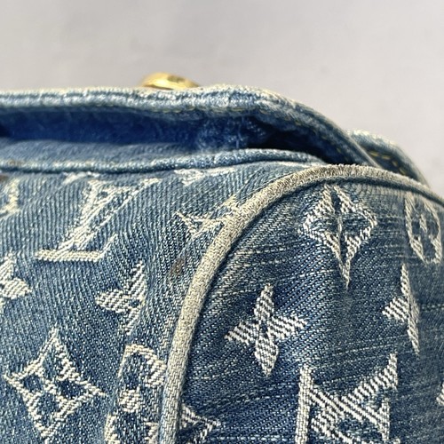 LOUIS VUITTON Monogram Denim Neo Speedy Blue Top Handle Bag - Picture 18 of 21