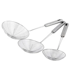 Stainless Steel Oval Skimmer Mesh Strainer Oil Filter Colander Kitchen Tool