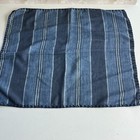 Iza Silva Indigo Blue Stripe Table Napkins Set of 2 Linen Blend 20" x 21"