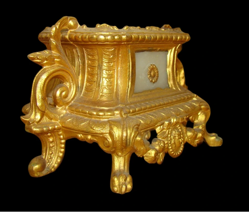 Vergoldeter Sockel für Kaminuhr, Vase… Um 1900 Napoleon III / Historismus / Neob - Bild 6 von 9