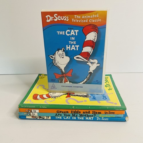 Dr Seuss Book and DVD Bundle Lot x5 Vintage The Cat in The Hat: First Editions - Afbeelding 1 van 22