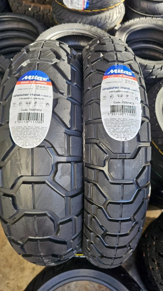 COPPIA 120/70 ZR19 60W  170/60 ZR17 72W M+S Mitas ENDURO TRAIL ADV 2 DOT2025 - Immagine 2 di 2