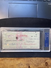 Vtg 1974 Charley Taylor Auto Signed Check Washington Redskin Team Issued PSA DNA