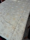 Tablecloth 118" x 59.5" Metallic Snowflake Ivory Holiday Christmas Winter Home