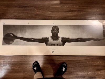 マイケルジョーダン WINGSポスター 正規品　NIKE製　額縁付き Original Michael Jordan Nike Poster “WINGS” Never Released
